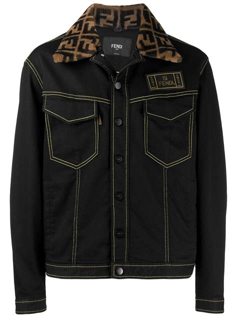 black fendi denim jacket woman|designer fendi denim jacket.